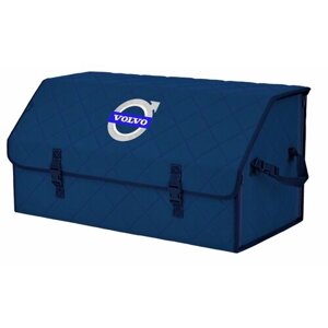 Органайзер-саквояж в багажник "Союз"размер XL Plus). Цвет: синий с синей прострочкой Ромб и вышивкой Volvo (Вольво).