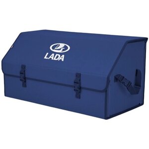 Органайзер-саквояж в багажник "Союз"размер XL Plus). Цвет: синий с вышивкой LADA (лада).