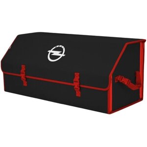 Органайзер-саквояж в багажник "Союз"размер XXL). Цвет: черный с красной окантовкой и вышивкой Opel (Опель).