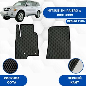 Передние Ева коврики для Mitsubishi Pajero 3 1999-2006 Левый Руль / Эва коврики в салон для Митсубиши Паджеро 3 1999-2006 Левый Руль / Автоковрики eva