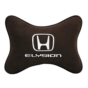 Подушка на подголовник алькантара Coffee с логотипом автомобиля HONDA Elysion