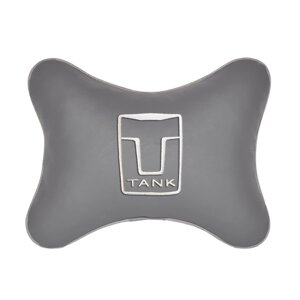 Подушка на подголовник экокожа L. Grey с логотипом автомобиля TANK