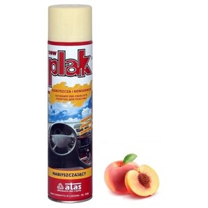 Полироль PLAK "Персик", для торпеды и пластика, аэрозоль, 400 мл, Италия