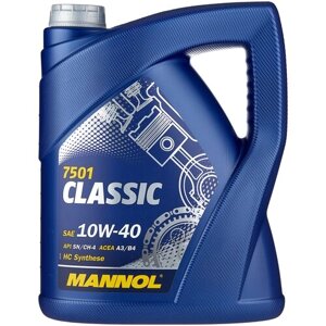 Полусинтетическое моторное масло Mannol Classic 10W-40, 5 л, 4 шт.