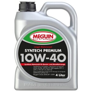 Полусинтетическое моторное масло Meguin Syntech Premium 10W-40, 4 л