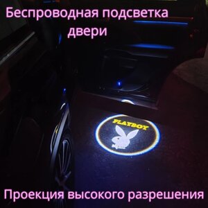 Проекция логотипа авто/Беспроводная подсветка логотипа PLAYBOY на двери/Светильник высокого разрешения с двери авто (1 шт.)