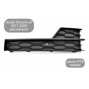 Рамка противотуманной фары правая для Skoda Octavia A7 2017-2020 (рестайлинг)