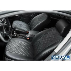 RIVAL SC. 4107.2 Авточехлы, Nissan Almera Classic, задняя спинка цельная, 2006-2013, экокожа, ромб