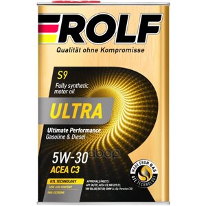 ROLF Масло Моторное Синтетическое Rolf Ultra Sae 5W-30 Acea C3 Api Sn/Cf 4Л (Металл)