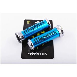 Ручки руля (monster energy, алюминиевые, синие) XJB"