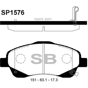 SANGSIN BRAKE SP1576 Колодки тормозные передние Sangsin SP-1576