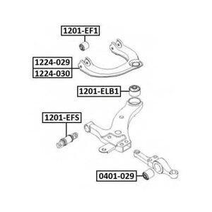 Сайлентблок рычага hyundai/KIA grandeur -05 передн. нижнего задн. ASVA 1201ELB1