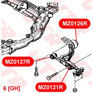 Сайлентблок рычага передней подвески Vtr MZ0121R