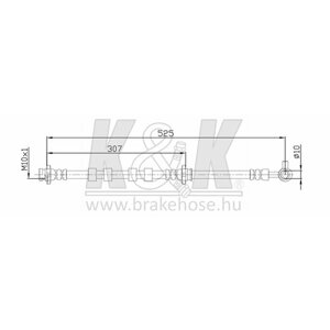 Шланг тормозной nissan cefiro III (A33) 2000- передний правый \ FT0696 K&K K&K FT0696 | цена за 1 шт