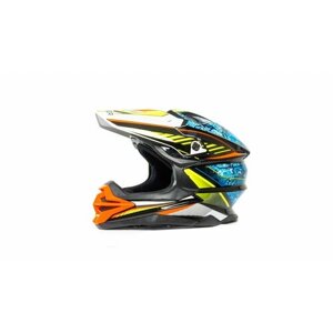Шлем мото кроссовый HIZER J6803 #4 (M) BLACK/BLUE