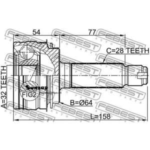 Шрус наружный задний FEBEST 0310-YF4R для автомобилей Honda. Febest арт. 0310-YF4R