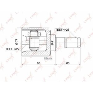Шрус Внутренний | Перед Прав/Лев | LYNXauto арт. CI3700