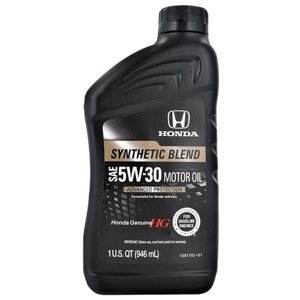 Синтетическое моторное масло Honda Synthetic Blend 5W30 SN, 0.946 л, 1 шт.