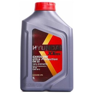 Синтетическое моторное масло HYUNDAI XTeer Gasoline Ultra Protection 0W-30, 1 л, 1 шт.