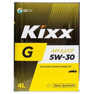 Синтетическое моторное масло Kixx G SJ 5W-30, 4 л, 1 шт.