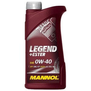 Синтетическое моторное масло Mannol Legend+Ester 0W-40, 1 л, 1 шт.