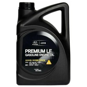 Синтетическое моторное масло MOBIS Premium LF Gasoline 5W-20, 4 л, 1 шт.