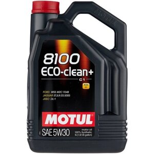 Синтетическое моторное масло Motul 8100 Eco-clean+ 5W30, 5 л, 1 шт.