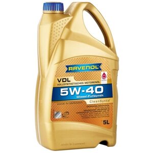 Синтетическое моторное масло RAVENOL VDL SAE 5W-40, 5 л