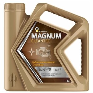 Синтетическое моторное масло Роснефть Magnum Cleantec 10W-40, 4 л, 1 шт.