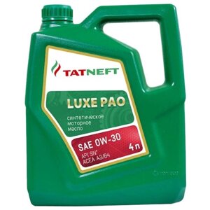 Синтетическое моторное масло Татнефть Luxe PAO 0w30, 4 л, 1 шт.