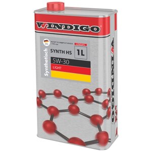 Синтетическое моторное масло windigo SYNTH HS 5W-30 LIGHT, 1 л, 12 шт.