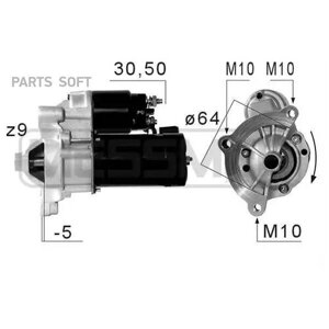 Стартер 12V 1,4 kw, ERA, 1 шт, 220660