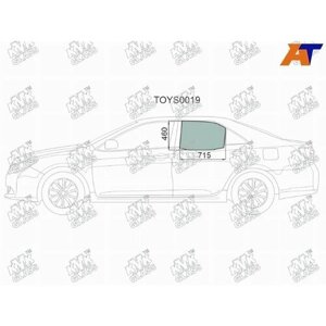 Стекло Боковое Опускное (Сзади/ Слева/ Цвет Зеленый) Toyota Camry (Xv50) 11-21 / Camry Uae/Usa 11-17 KMK GLASS арт. TOYS0019