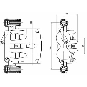 Суппорт тормозной для автомобилей Peugeot Boxer (06-Citroen Jumper (06-передний правый d=44/48мм CF 103566 TRIALLI