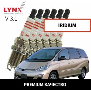 Свечи зажигания иридиевые Toyota Estima (2) AHR10, XR30, XR40 / Тойота Эстима 2000 2001 2002 2003 2004 2005 V3.0 1MZ-FE / 6шт LYNXauto