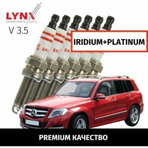 Свечи зажигания иридий+платина Mercedes-Benz GLK-CLASS (1) / Мерседес ГЛК-класс 2008 2009 2010 2011 2012 V3.5 M 272 E 35 / 6шт LYNXauto