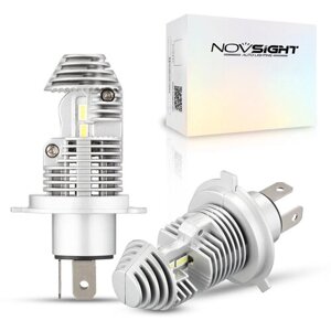Светодиодная лампа Novsight N36 H4 цоколь P43t 50Вт 2шт 6000К 12000Лм белый свет LED автомобильная