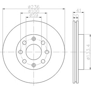 TEXTAR 92133403 (0986478192 / 185395200 / 185395220) диск тормозной передний\ Daewoo (Дэу) kalos 1.2 / 1.4 (Комплект 2 штуки)