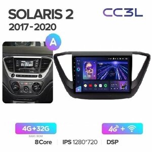 Teyes CC3L 4/32 для Hyundai Solaris 2017-2020 черная рамка