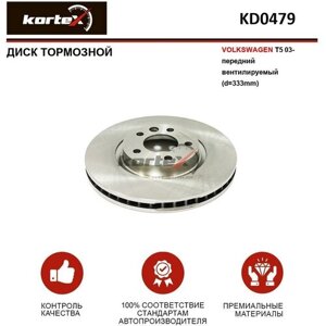 Тормозной диск Kortex для Volkswagen T5 03- перед. вент.(d-333mm) OEM 7H0615301E, 7H0615301F, DF4309S, KD0479