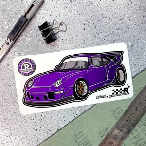 Виниловая наклейка машинка Porsche (фиолетовый)