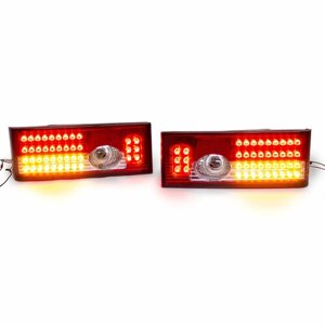 Задние фонари ВАЗ 2114 диодные тюнинг с плавающими поворотниками, комплект левый правый фонарь для ВАЗ 2108, 2109, 21099, 2113 красно-белые