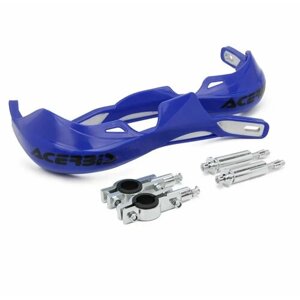 Защита рук с металической вставкой для мотоцикла с креплениями 22-28 мм (цвет синий)