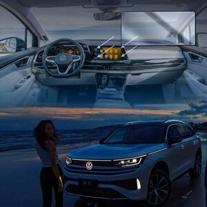 Защитное гибридное стекло Krutoff для экрана мультимедии Volkswagen Talagon 2021