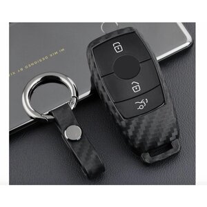 Защитный черный чехол MyPads M-231170 футляр с брелком для автомобильного смарт ключа Mercedes-Benz CLA GLA GLB GLS GLC GLE a c s e Мерседес, карб.