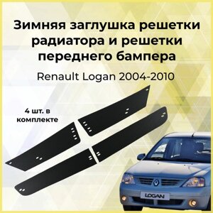 Зимняя заглушка решетки радиатора и решетки переднего бампера Renault Logan 2004-2010
