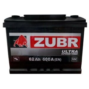ZUBR ZU601 ZUBR ultra 60ah 600 A, прямая, L+ 242x175x190