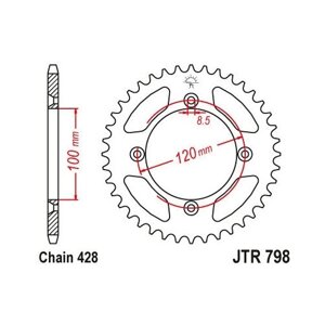 Звезда JT ведомая с черным цинкованием JTR798.48ZBK 48 зубьев