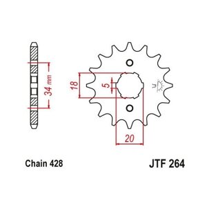 Звезда JT ведущая JTF264.14 14 зубьев