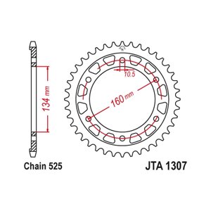 Звезда задняя (ведомая),(алюминий) JT JTA1307.44